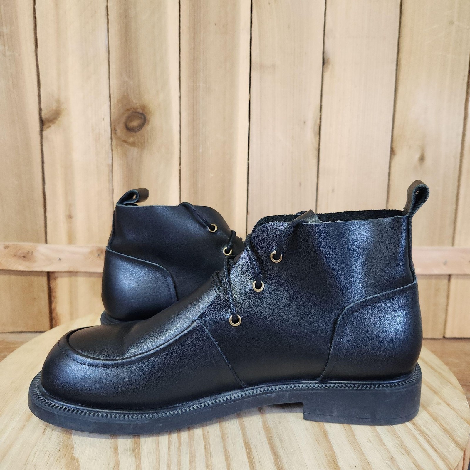 Dwarves Ankle Boots Womens 10.5 Eu 41 Black Leather Lace Up Oxford Wide Toe Box — image 6 of 8